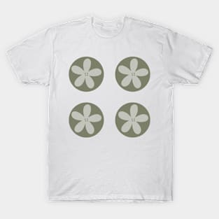 Modern Minimal Flower in Circle - sage green 4 pack T-Shirt